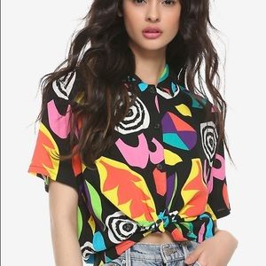 Stranger Things Eleven Woven Button Up Top